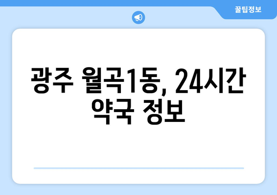 광주시 광산구 월곡1동 24시간 토요일 일요일 휴일 공휴일 야간 약국