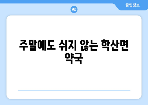 전라남도 영암군 학산면 24시간 토요일 일요일 휴일 공휴일 야간 약국