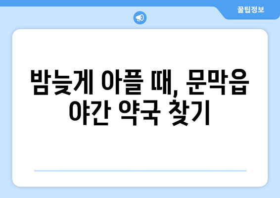 강원도 원주시 문막읍 24시간 토요일 일요일 휴일 공휴일 야간 약국