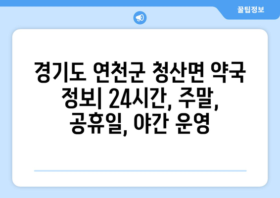 경기도 연천군 청산면 24시간 토요일 일요일 휴일 공휴일 야간 약국