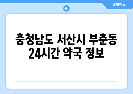 충청남도 서산시 부춘동 24시간 토요일 일요일 휴일 공휴일 야간 약국