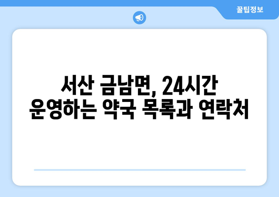 충청남도 서산시 금남면 24시간 토요일 일요일 휴일 공휴일 야간 약국