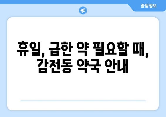 부산시 사상구 감전동 24시간 토요일 일요일 휴일 공휴일 야간 약국