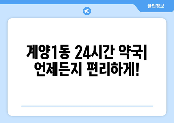 인천시 계양구 계양1동 24시간 토요일 일요일 휴일 공휴일 야간 약국