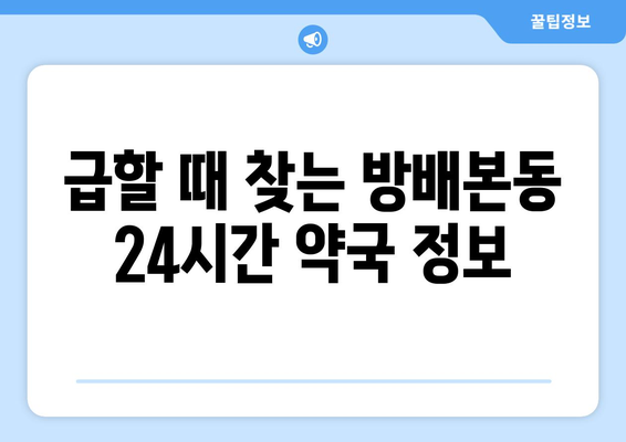 서울시 서초구 방배본동 24시간 토요일 일요일 휴일 공휴일 야간 약국