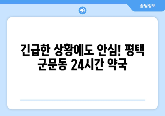 경기도 평택시 군문동 24시간 토요일 일요일 휴일 공휴일 야간 약국