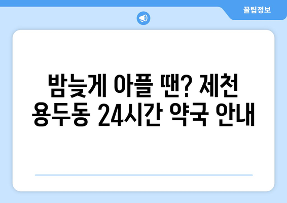 충청북도 제천시 용두동 24시간 토요일 일요일 휴일 공휴일 야간 약국