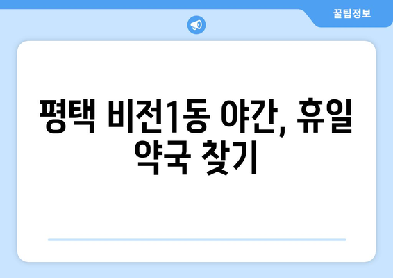 경기도 평택시 비전1동 24시간 토요일 일요일 휴일 공휴일 야간 약국