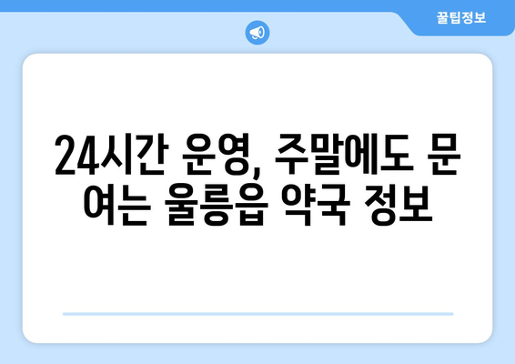 경상북도 울릉군 울릉읍 24시간 토요일 일요일 휴일 공휴일 야간 약국