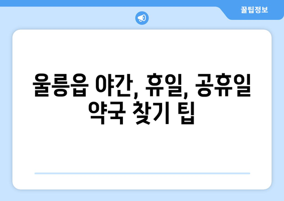 경상북도 울릉군 울릉읍 24시간 토요일 일요일 휴일 공휴일 야간 약국