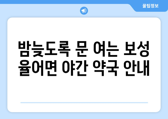 전라남도 보성군 율어면 24시간 토요일 일요일 휴일 공휴일 야간 약국