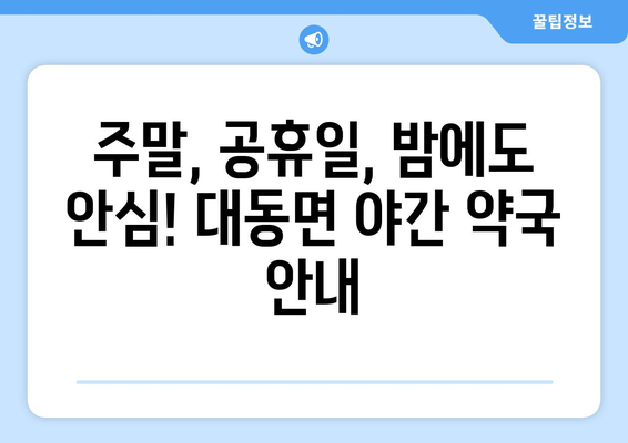 전라남도 함평군 대동면 24시간 토요일 일요일 휴일 공휴일 야간 약국