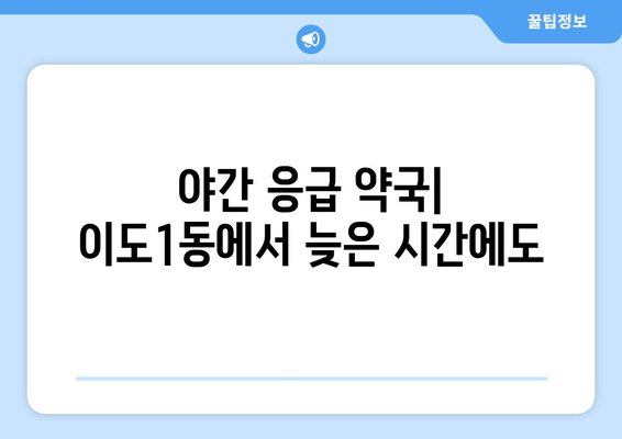 제주도 제주시 이도1동 24시간 토요일 일요일 휴일 공휴일 야간 약국