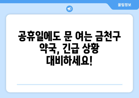 서울시 금천구 시흥제5동 24시간 토요일 일요일 휴일 공휴일 야간 약국