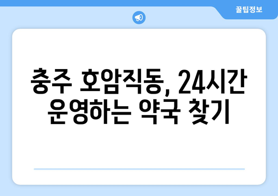 충청북도 충주시 호암직동 24시간 토요일 일요일 휴일 공휴일 야간 약국