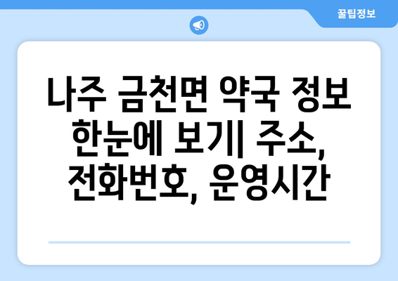 전라남도 나주시 금천면 24시간 토요일 일요일 휴일 공휴일 야간 약국