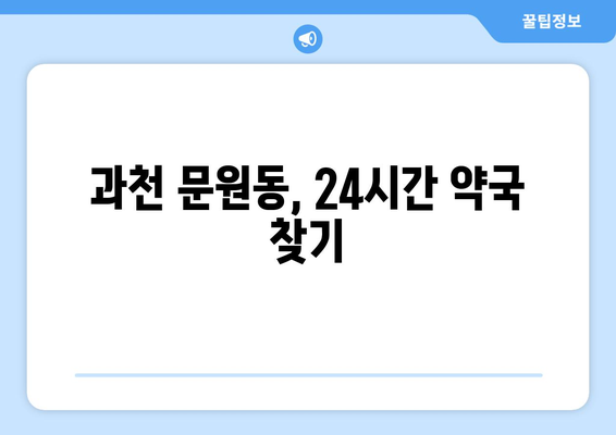 경기도 과천시 문원동 24시간 토요일 일요일 휴일 공휴일 야간 약국