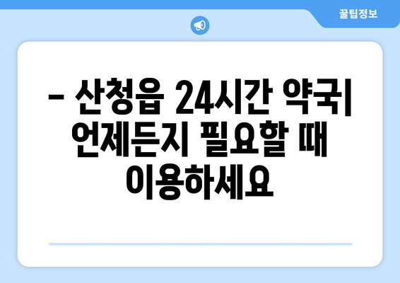 경상남도 산청군 산청읍 24시간 토요일 일요일 휴일 공휴일 야간 약국