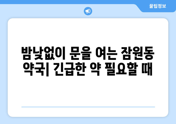 서울시 서초구 잠원동 24시간 토요일 일요일 휴일 공휴일 야간 약국