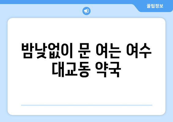 전라남도 여수시 대교동 24시간 토요일 일요일 휴일 공휴일 야간 약국