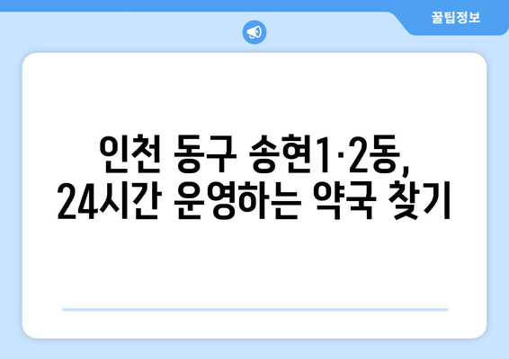 인천시 동구 송현1·2동 24시간 토요일 일요일 휴일 공휴일 야간 약국