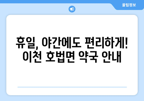 경기도 이천시 호법면 24시간 토요일 일요일 휴일 공휴일 야간 약국