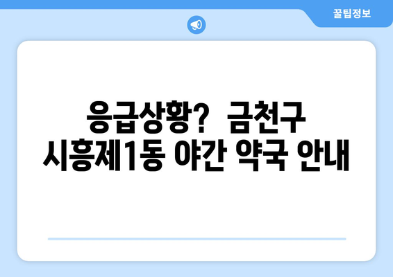 서울시 금천구 시흥제1동 24시간 토요일 일요일 휴일 공휴일 야간 약국