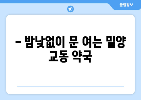 경상남도 밀양시 교동 24시간 토요일 일요일 휴일 공휴일 야간 약국