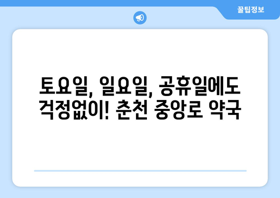 강원도 춘천시 중앙로 24시간 토요일 일요일 휴일 공휴일 야간 약국