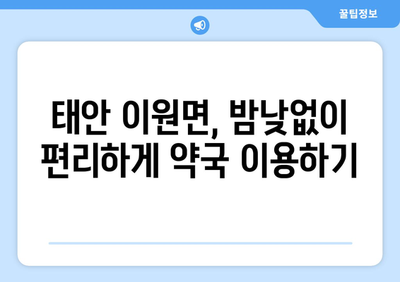 충청남도 태안군 이원면 24시간 토요일 일요일 휴일 공휴일 야간 약국