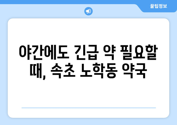 강원도 속초시 노학동 24시간 토요일 일요일 휴일 공휴일 야간 약국