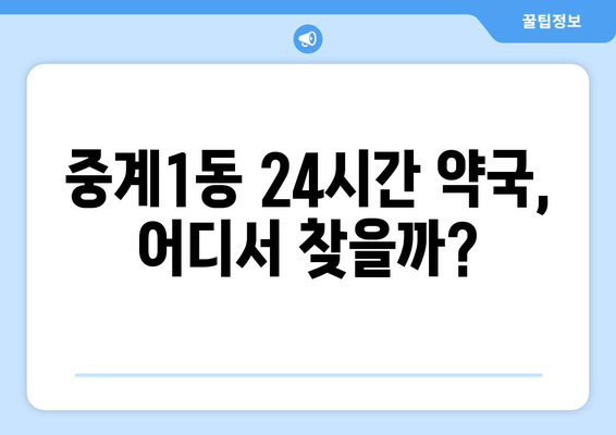 서울시 노원구 중계1동 24시간 토요일 일요일 휴일 공휴일 야간 약국