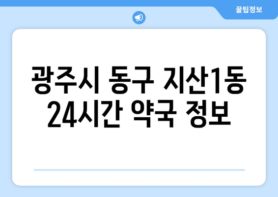 광주시 동구 지산1동 24시간 토요일 일요일 휴일 공휴일 야간 약국