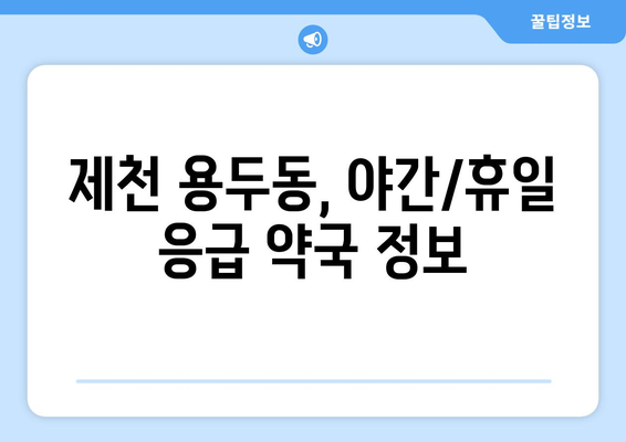 충청북도 제천시 용두동 24시간 토요일 일요일 휴일 공휴일 야간 약국