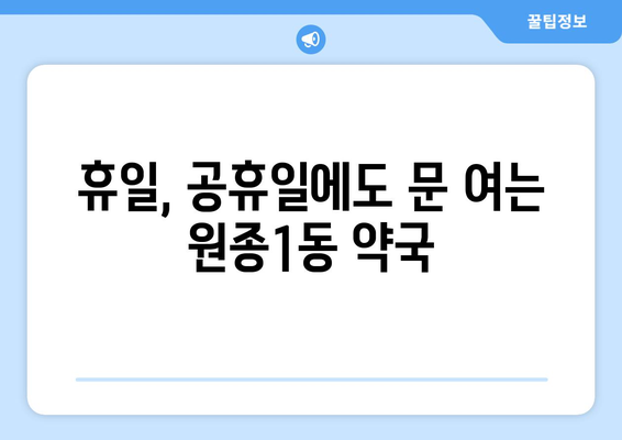 경기도 부천시 원종1동 24시간 토요일 일요일 휴일 공휴일 야간 약국