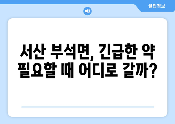 충청남도 서산시 부석면 24시간 토요일 일요일 휴일 공휴일 야간 약국