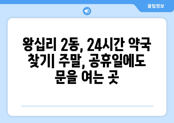 서울시 성동구 왕십리제2동 24시간 토요일 일요일 휴일 공휴일 야간 약국