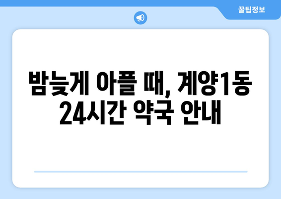 인천시 계양구 계양1동 24시간 토요일 일요일 휴일 공휴일 야간 약국