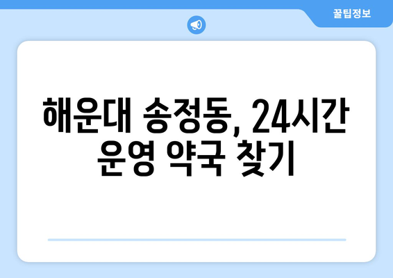 부산시 해운대구 송정동 24시간 토요일 일요일 휴일 공휴일 야간 약국