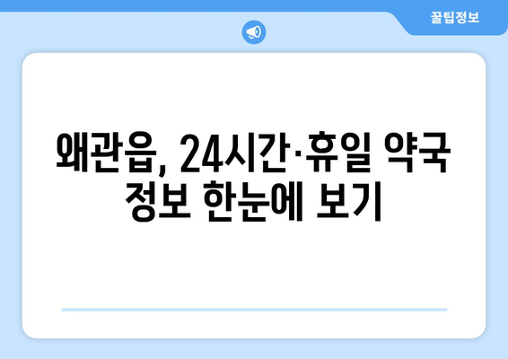 경상북도 칠곡군 왜관읍 24시간 토요일 일요일 휴일 공휴일 야간 약국