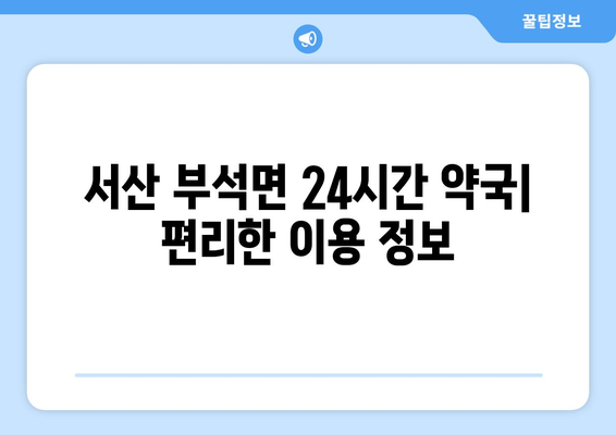 충청남도 서산시 부석면 24시간 토요일 일요일 휴일 공휴일 야간 약국