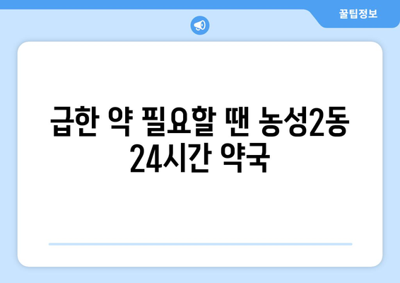 광주시 서구 농성2동 24시간 토요일 일요일 휴일 공휴일 야간 약국