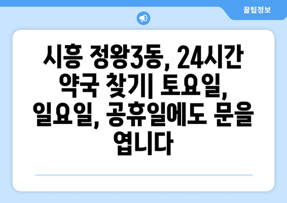 경기도 시흥시 정왕3동 24시간 토요일 일요일 휴일 공휴일 야간 약국