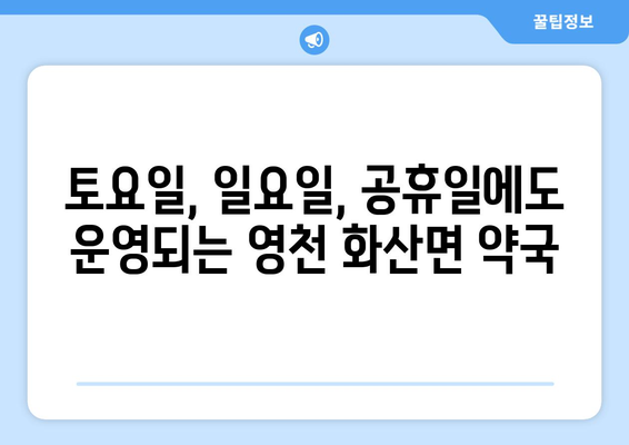 경상북도 영천시 화산면 24시간 토요일 일요일 휴일 공휴일 야간 약국