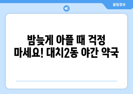 서울시 강남구 대치2동 24시간 토요일 일요일 휴일 공휴일 야간 약국