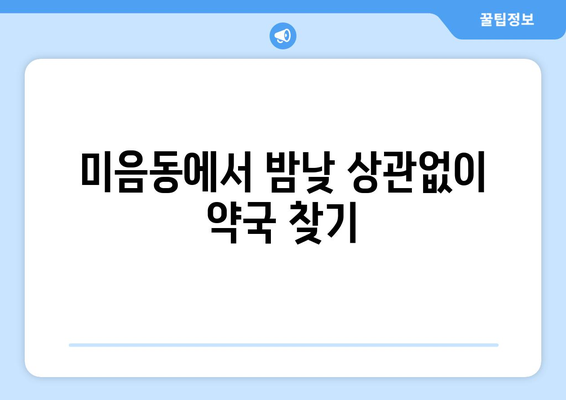 부산시 강서구 미음동 24시간 토요일 일요일 휴일 공휴일 야간 약국