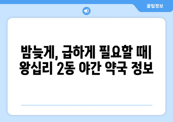 서울시 성동구 왕십리제2동 24시간 토요일 일요일 휴일 공휴일 야간 약국