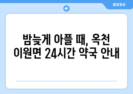 충청북도 옥천군 이원면 24시간 토요일 일요일 휴일 공휴일 야간 약국