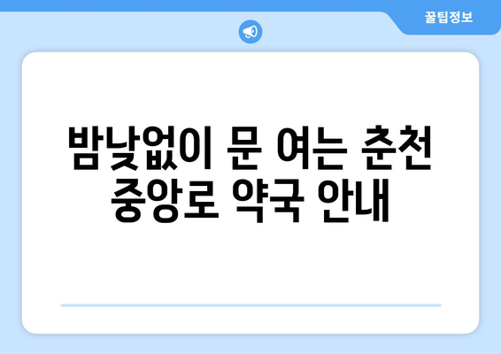 강원도 춘천시 중앙로 24시간 토요일 일요일 휴일 공휴일 야간 약국