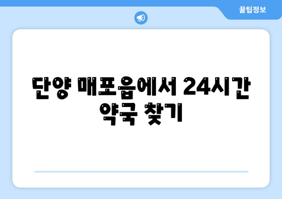 충청북도 단양군 매포읍 24시간 토요일 일요일 휴일 공휴일 야간 약국